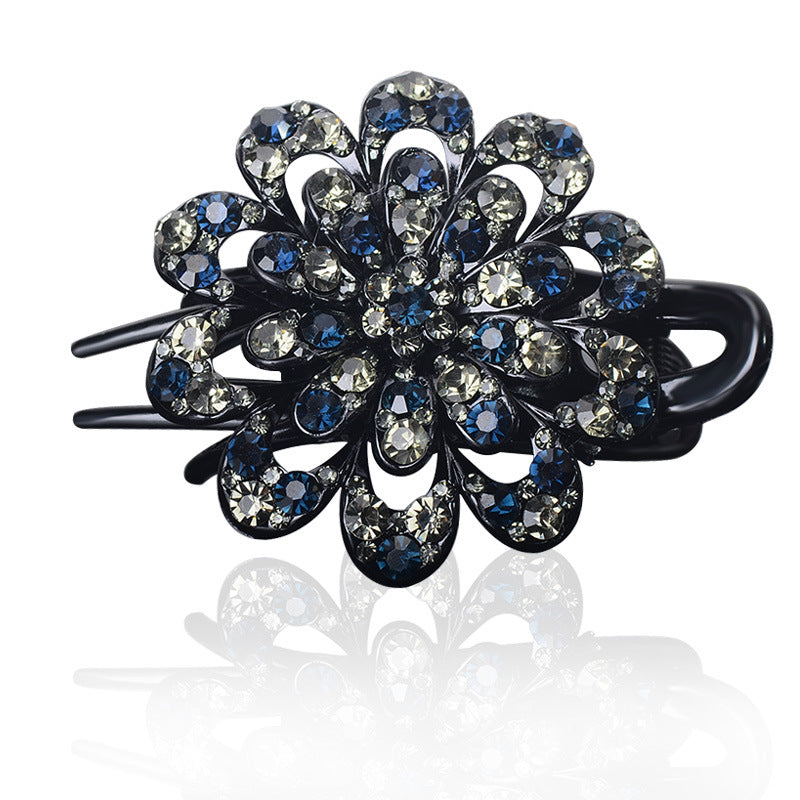 Large Bow Hairpin with Rhinestone Accents