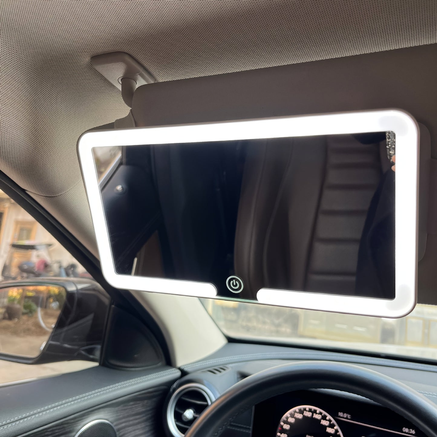 Adjustable LED Car Vanity Mirror with Sun Visor Clip