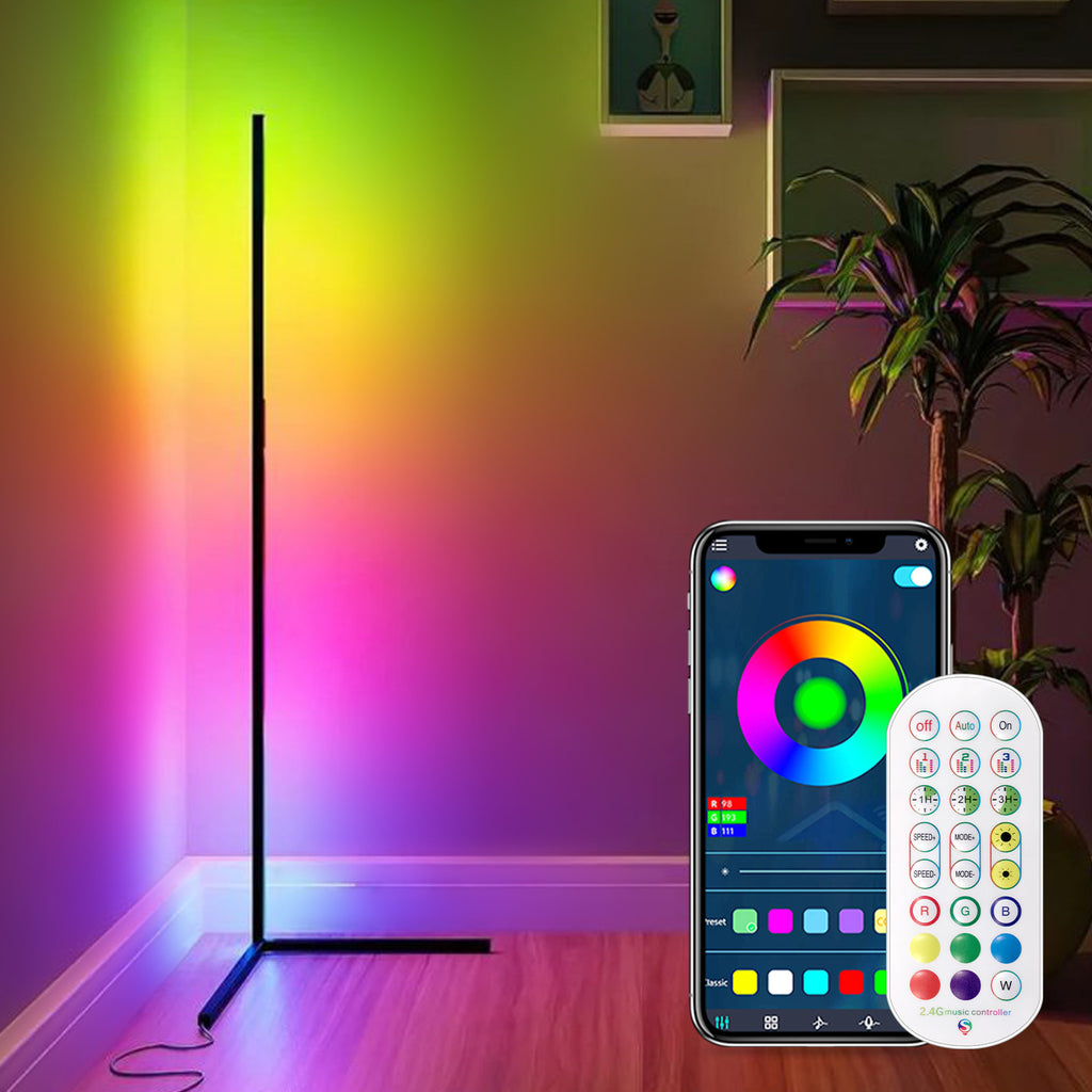 Modular RGBIC LED Floor Lamp with Smart Control