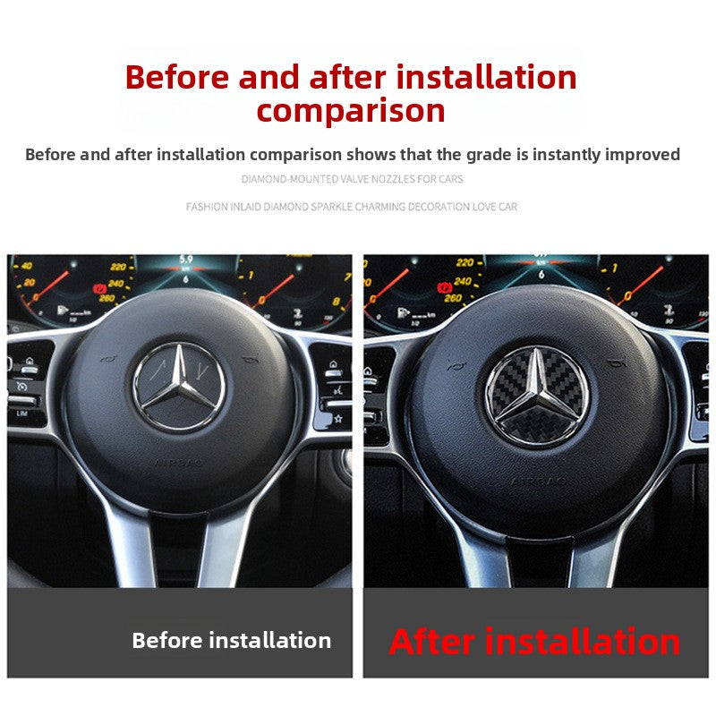 Carbon Fiber Steering Wheel Decorative Sticker