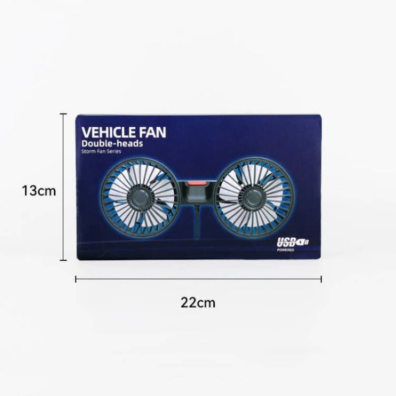 Dual Head USB Car Fan