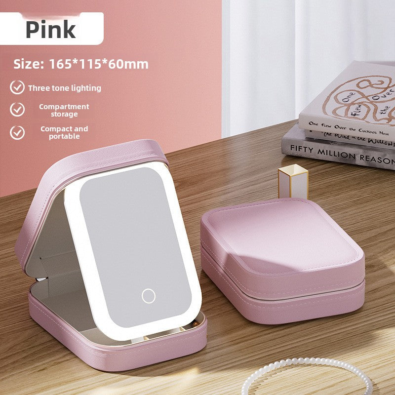 Makeup mirror storage box