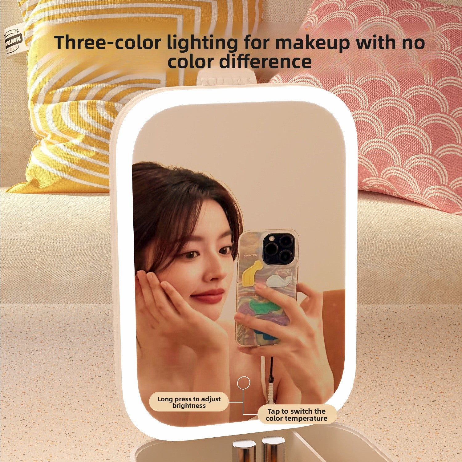 Makeup mirror storage box