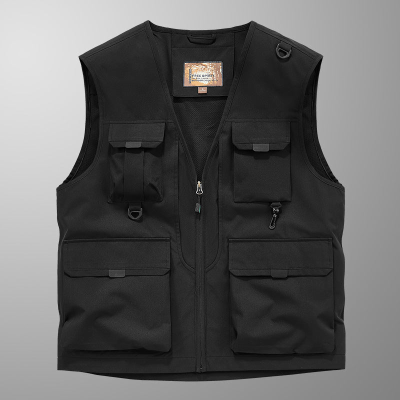 Mens Outdoor Fishing Photographer Vest with Multiple Pockets