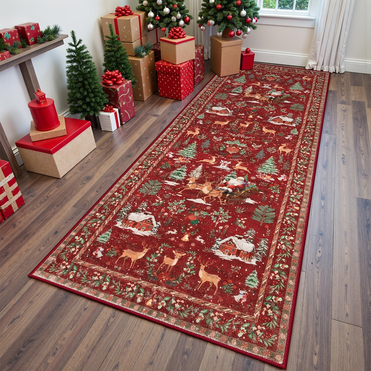 Christmas-themed long rug