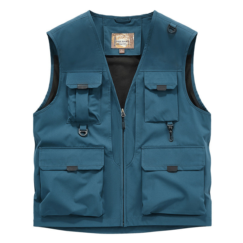 Mens Outdoor Fishing Photographer Vest with Multiple Pockets