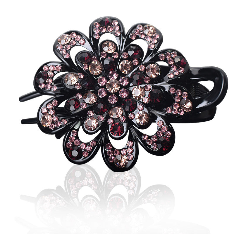 Large Bow Hairpin with Rhinestone Accents