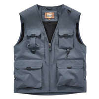 Mens Outdoor Fishing Photographer Vest with Multiple Pockets