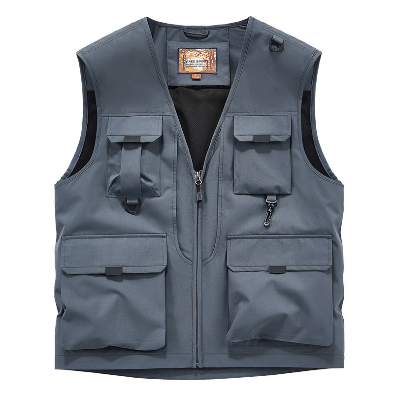 Mens Outdoor Fishing Photographer Vest with Multiple Pockets