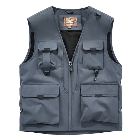 Mens Outdoor Fishing Photographer Vest with Multiple Pockets