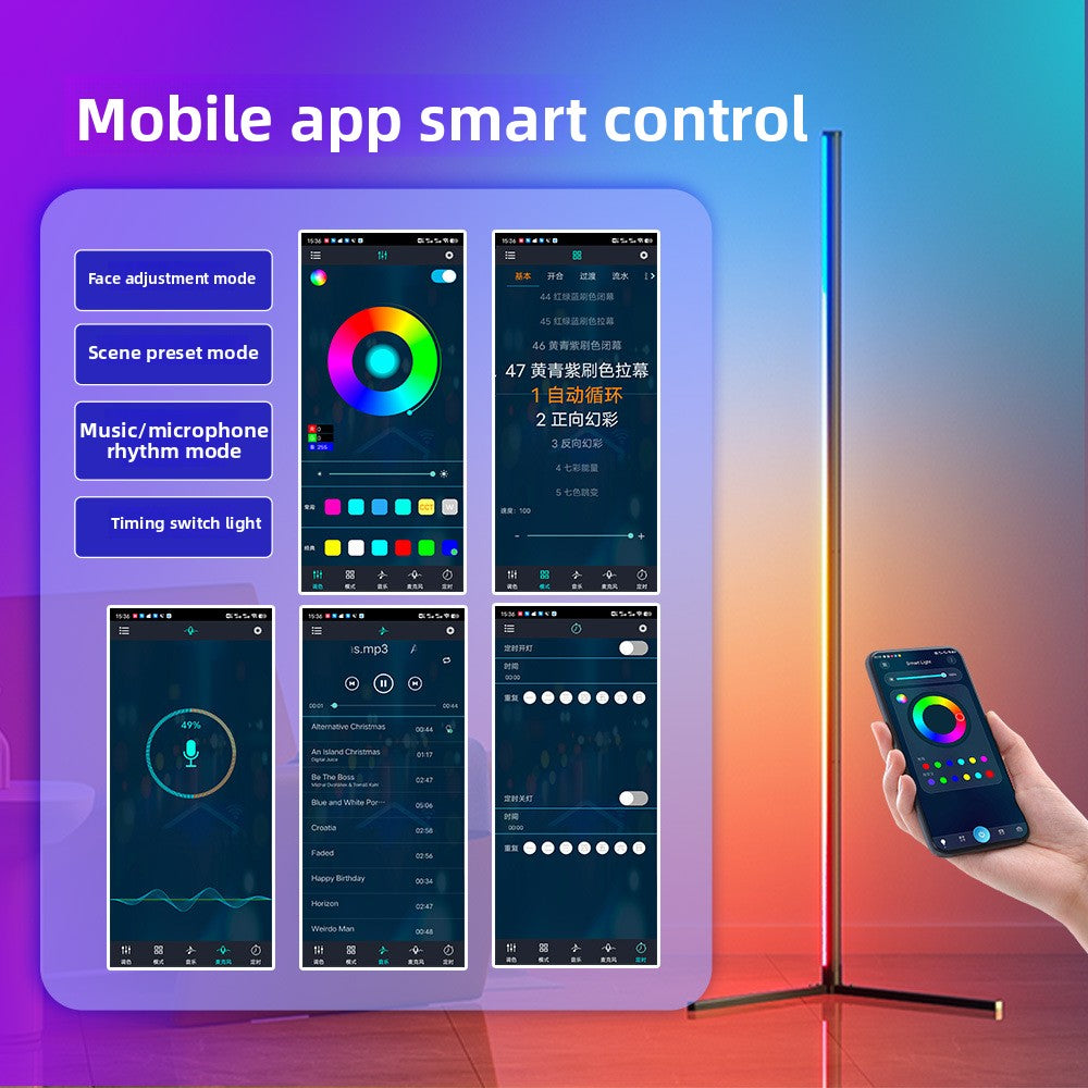 Modular RGBIC LED Floor Lamp with Smart Control