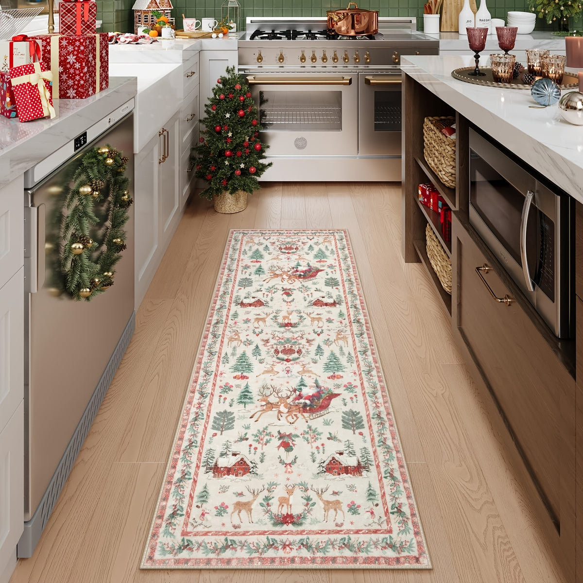 Christmas-themed long rug