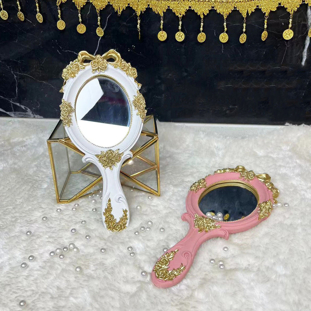 European Resin Handheld Decorative Mirror