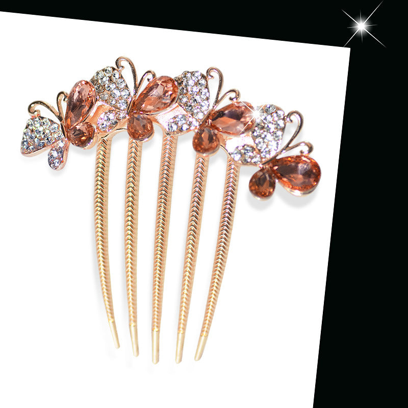 Large Bow Hairpin with Rhinestone Accents