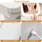 1Pc Portable Travel Makeup Bag With LED Mirror Rechargeable