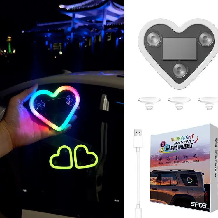 Solar Heart Shape Car Ambient Light