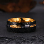 Two-tone Damascus steel ring