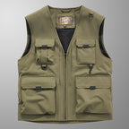 Mens Outdoor Fishing Photographer Vest with Multiple Pockets
