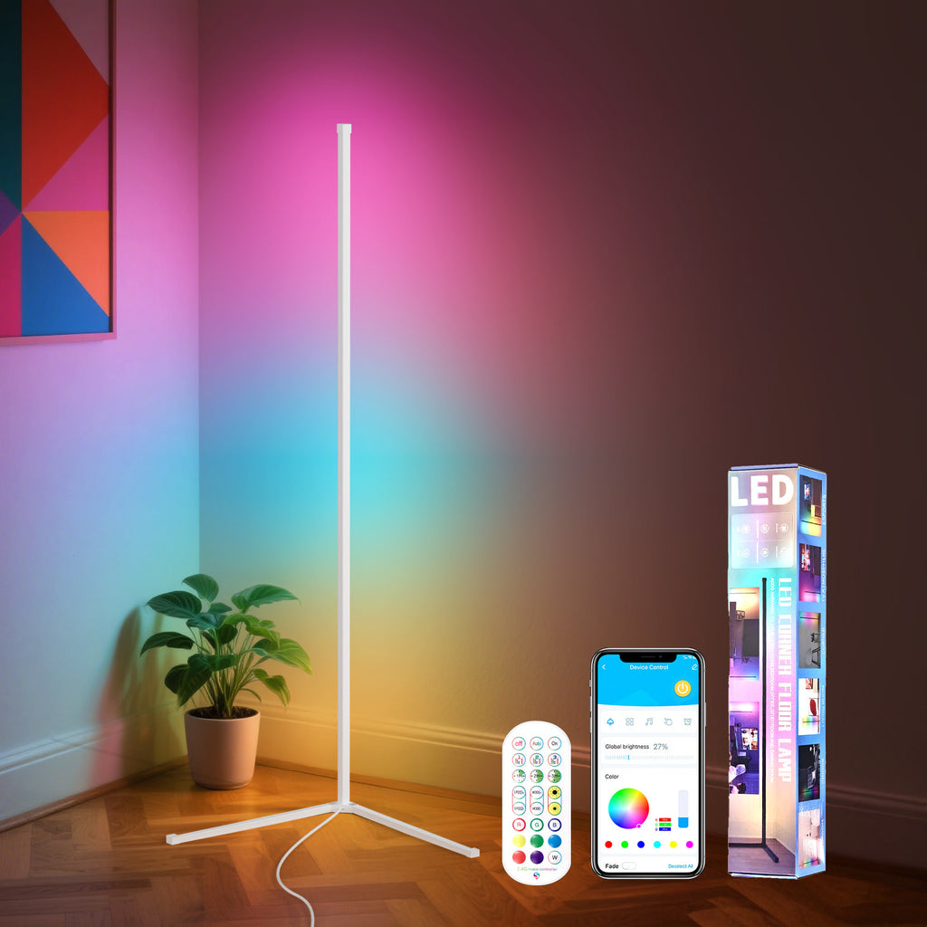 Modular RGBIC LED Floor Lamp with Smart Control