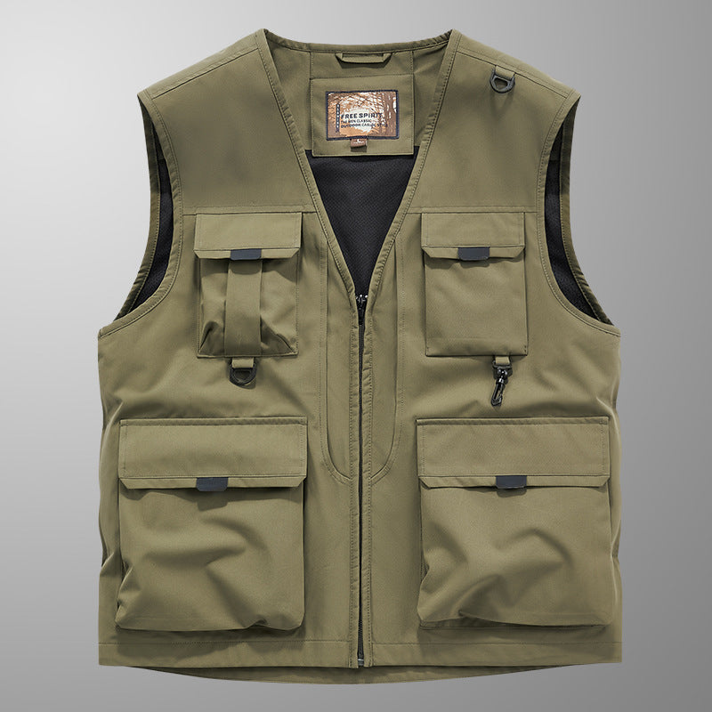 Mens Outdoor Fishing Photographer Vest with Multiple Pockets