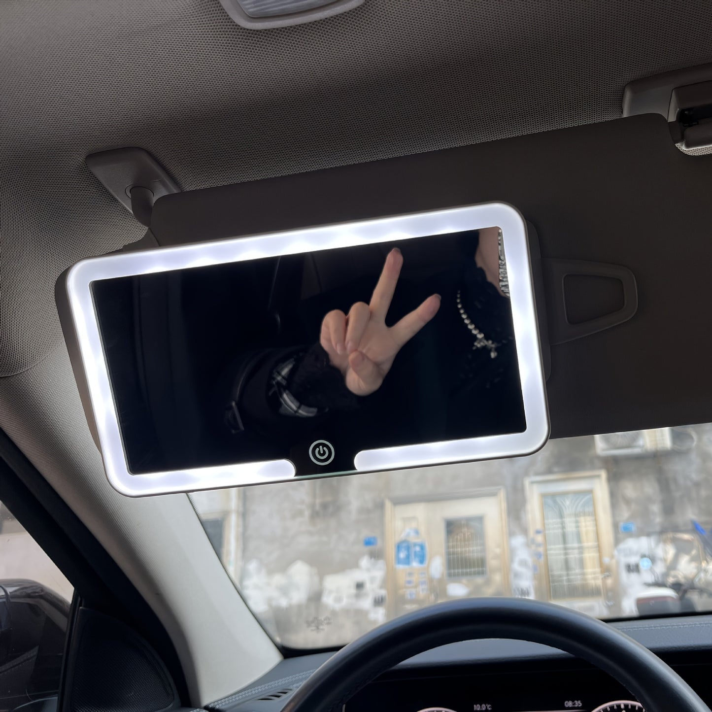 Adjustable LED Car Vanity Mirror with Sun Visor Clip