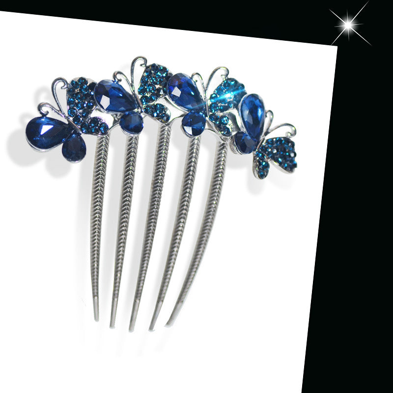 Large Bow Hairpin with Rhinestone Accents