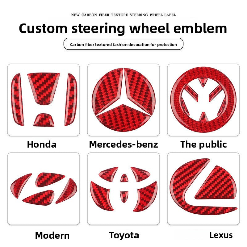 Carbon Fiber Steering Wheel Decorative Sticker