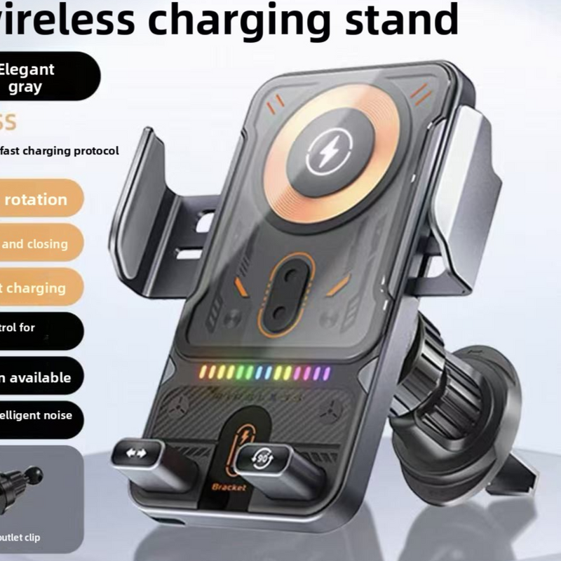 Electric Rotating Car Phone Holder with Wireless Charging