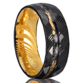 Two-tone Damascus steel ring