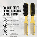 Double-Sided Beard Brush & Beard Comb Barber Brush for Grooming.