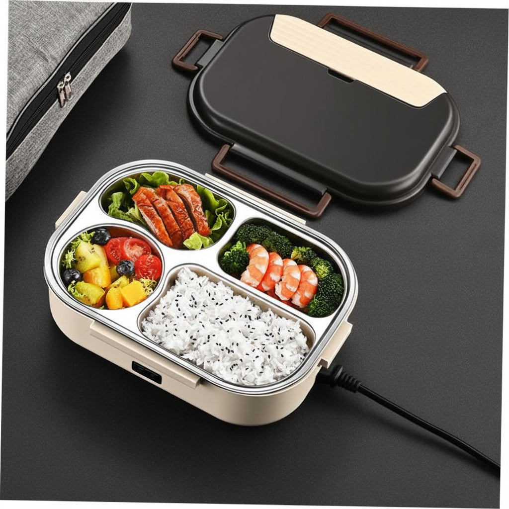 Portable Electric Heating Lunch Box with Multiple Compartments