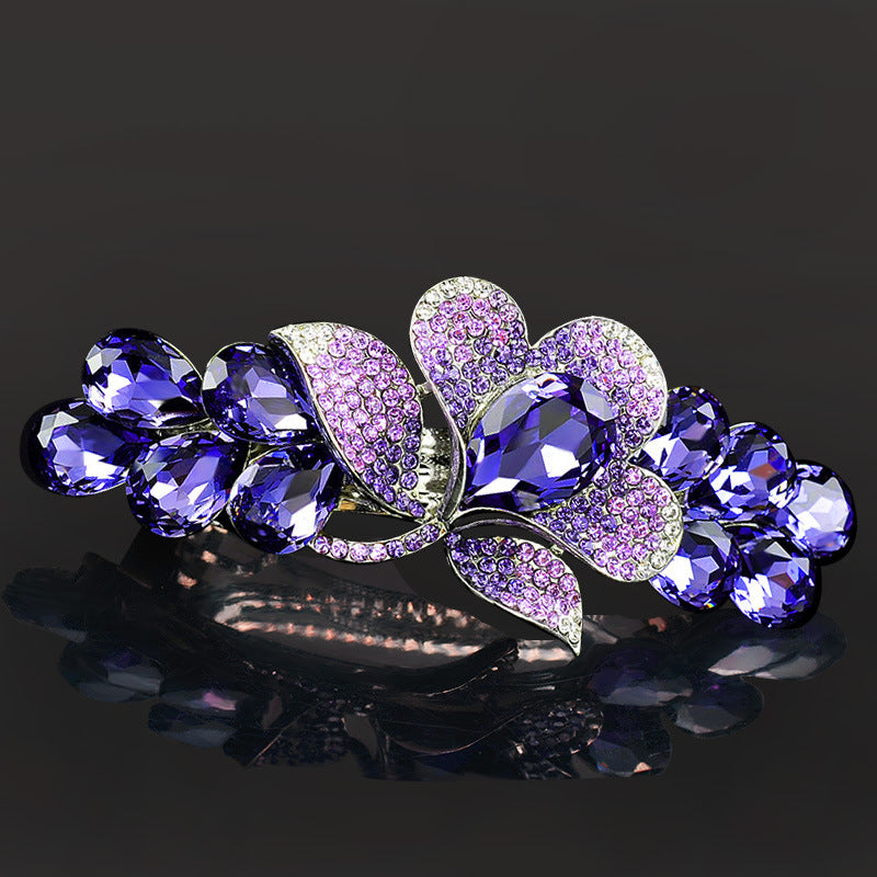Large Bow Hairpin with Rhinestone Accents