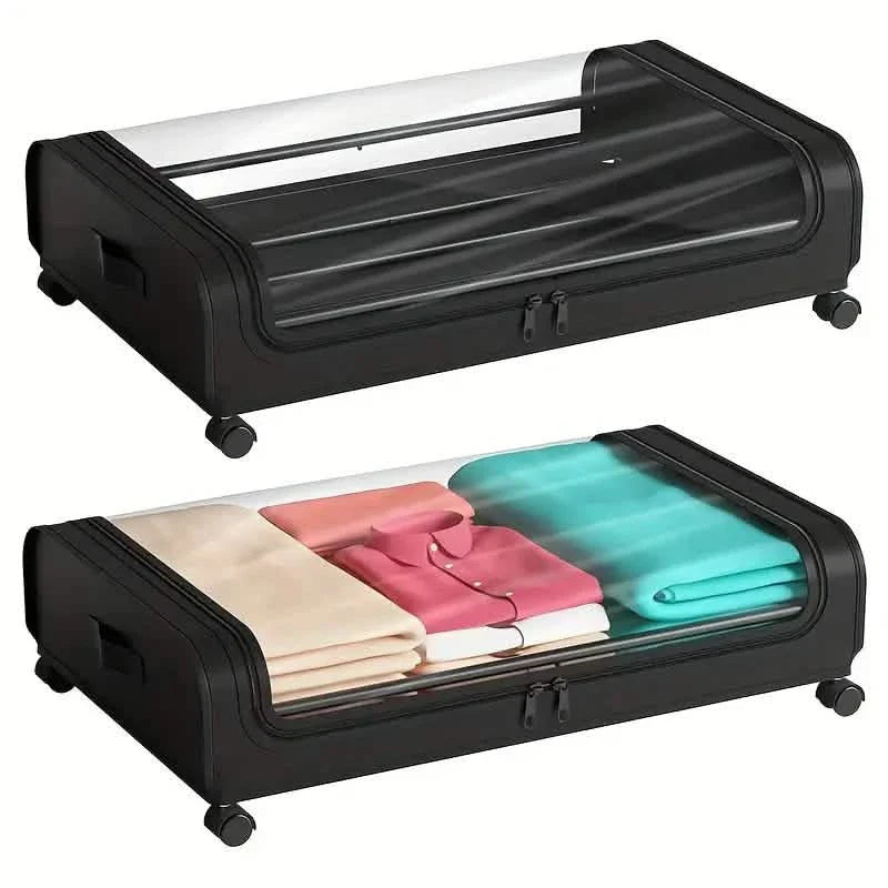 Under-Bed Storage Drawer with Wheels - Clear Window & Label Slot