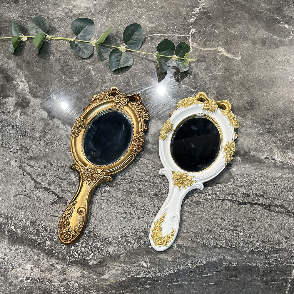 European Resin Handheld Decorative Mirror