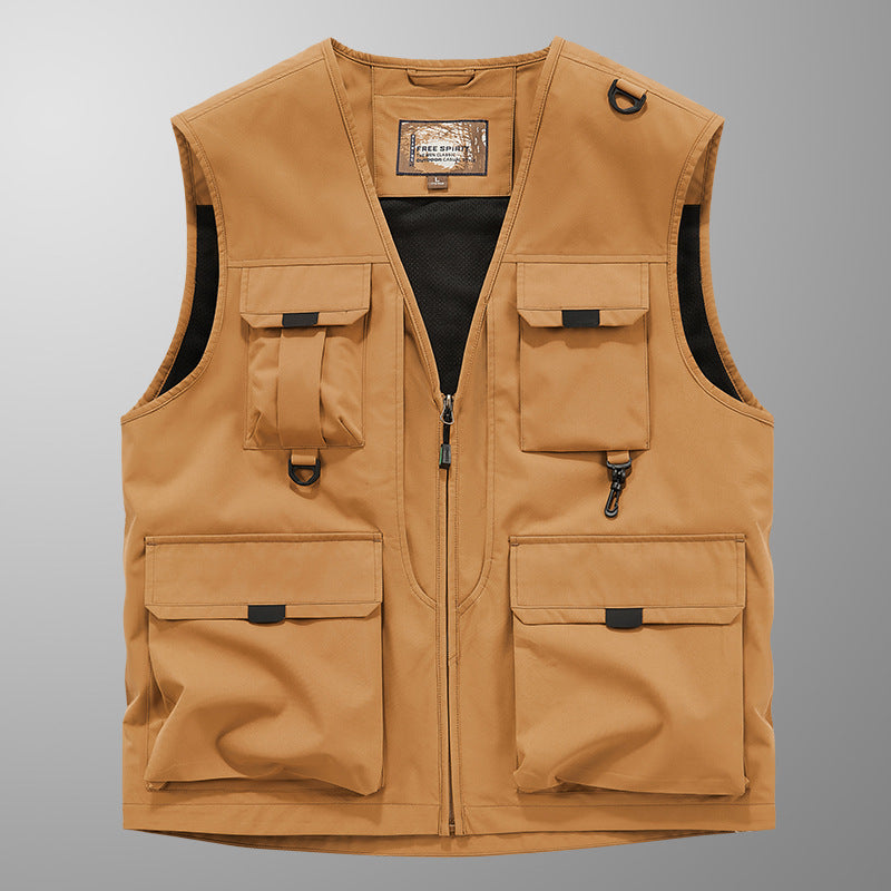 Mens Outdoor Fishing Photographer Vest with Multiple Pockets