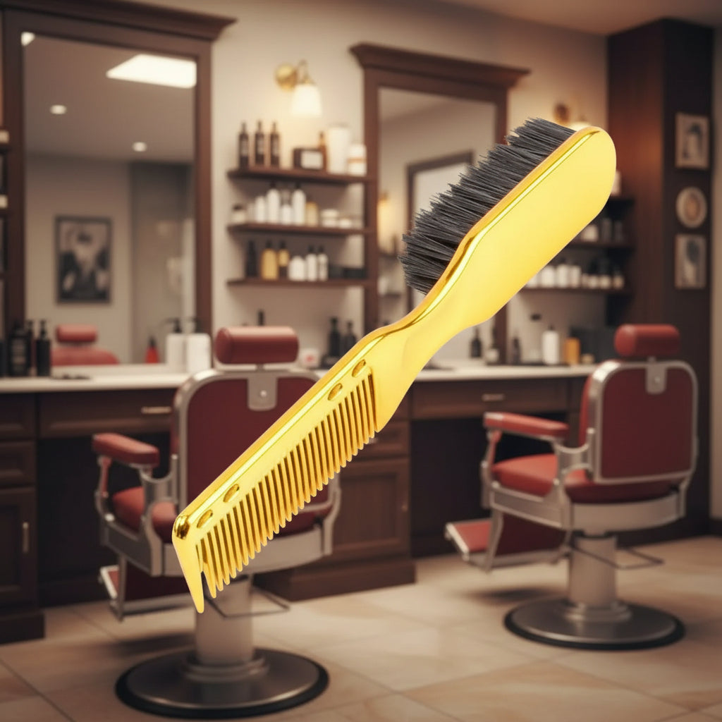 Double-Sided Beard Brush & Beard Comb Barber Brush for Grooming.