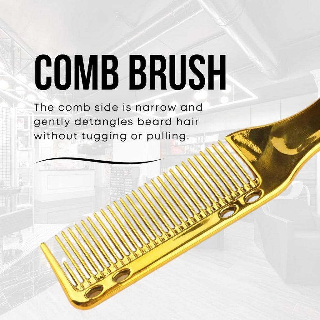 Double-Sided Beard Brush & Beard Comb Barber Brush for Grooming.