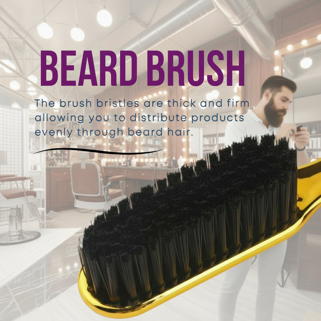 Double-Sided Beard Brush & Beard Comb Barber Brush for Grooming.