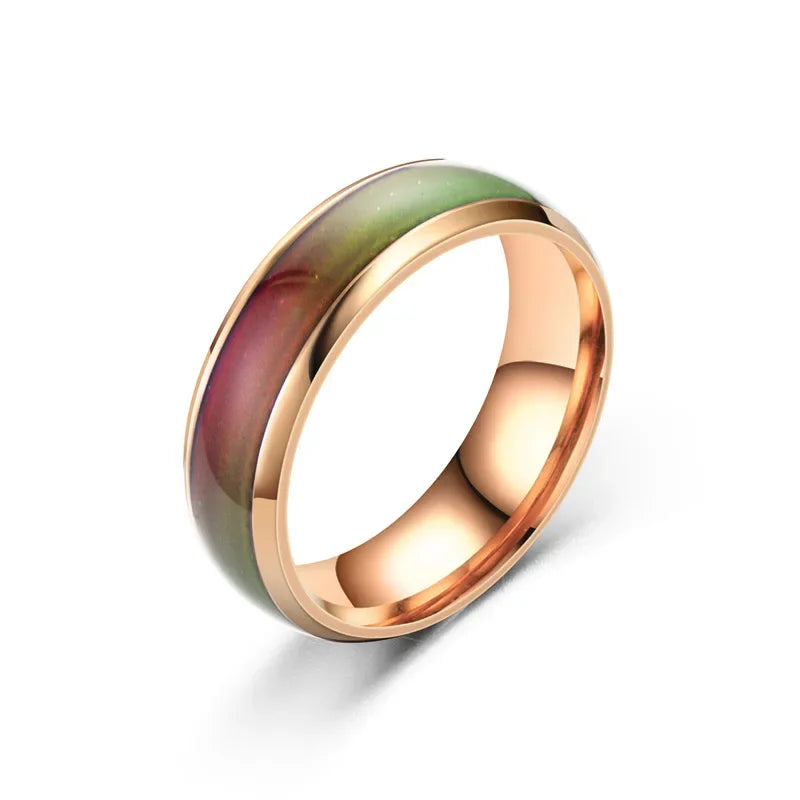 Smart Ring Titanium Steel Mood Ring Changing Color Rings Emotion Feeling Temperature For Women Men Couples Rings Fashion Jewelry