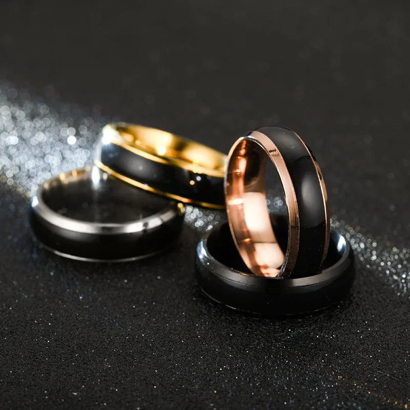 Smart Ring Titanium Steel Mood Ring Changing Color Rings Emotion Feeling Temperature For Women Men Couples Rings Fashion Jewelry