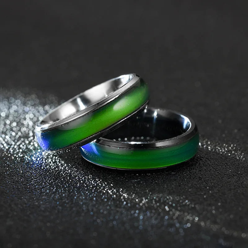 Smart Ring Titanium Steel Mood Ring Changing Color Rings Emotion Feeling Temperature For Women Men Couples Rings Fashion Jewelry