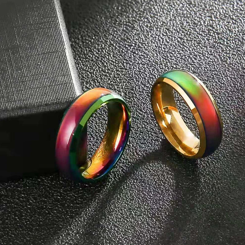 Smart Ring Titanium Steel Mood Ring Changing Color Rings Emotion Feeling Temperature For Women Men Couples Rings Fashion Jewelry