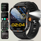 2025 Men's Smart Watch with Wireless Calling, Dual Straps (Stainless Steel+Silicone), Step Counter Flashlight & Message Reminder