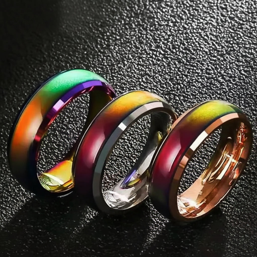 Smart Ring Titanium Steel Mood Ring Changing Color Rings Emotion Feeling Temperature For Women Men Couples Rings Fashion Jewelry