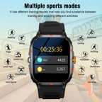 2025 Men's Smart Watch with Wireless Calling, Dual Straps (Stainless Steel+Silicone), Step Counter Flashlight & Message Reminder