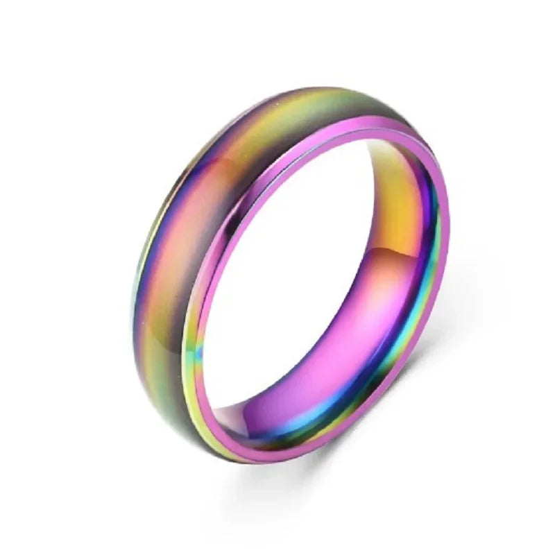 Smart Ring Titanium Steel Mood Ring Changing Color Rings Emotion Feeling Temperature For Women Men Couples Rings Fashion Jewelry