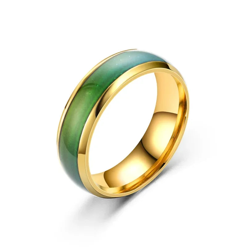 Smart Ring Titanium Steel Mood Ring Changing Color Rings Emotion Feeling Temperature For Women Men Couples Rings Fashion Jewelry