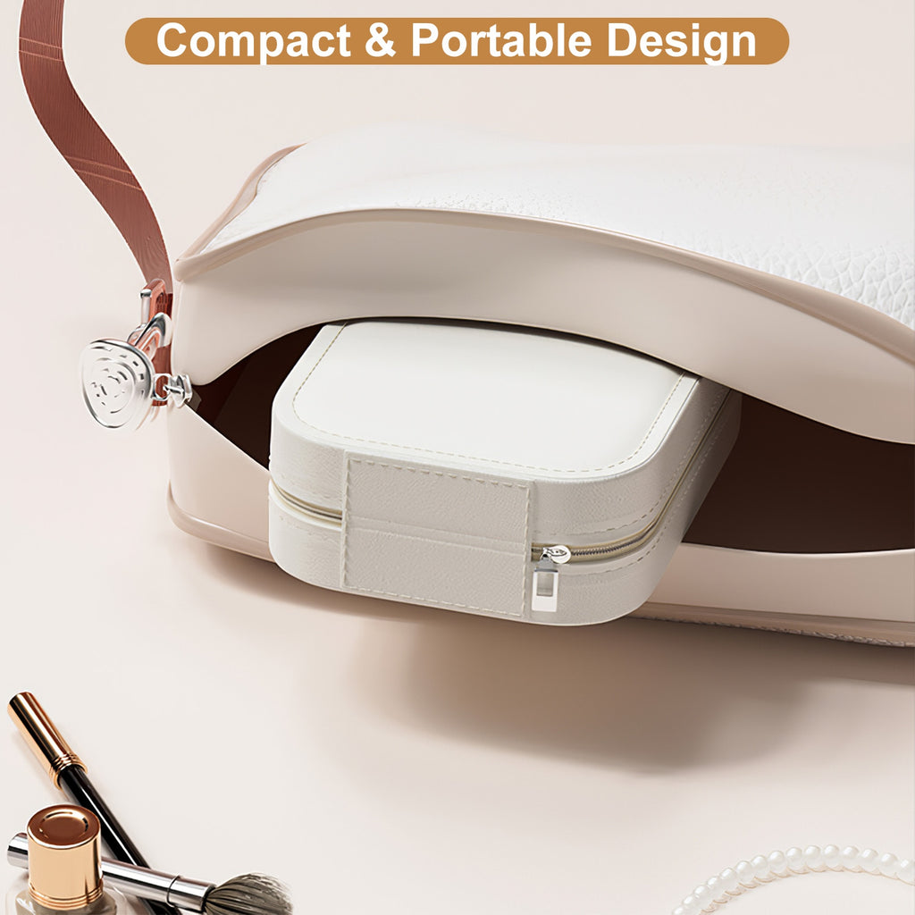 1Pc Portable Travel Makeup Bag With LED Mirror Rechargeable