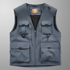 Mens Outdoor Fishing Photographer Vest with Multiple Pockets