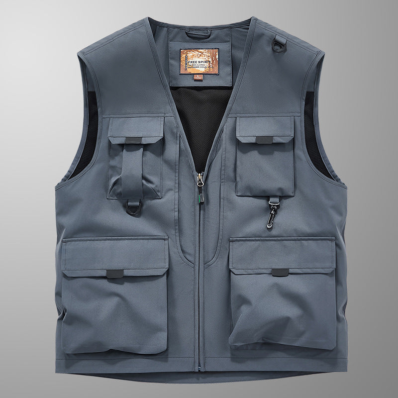 Mens Outdoor Fishing Photographer Vest with Multiple Pockets
